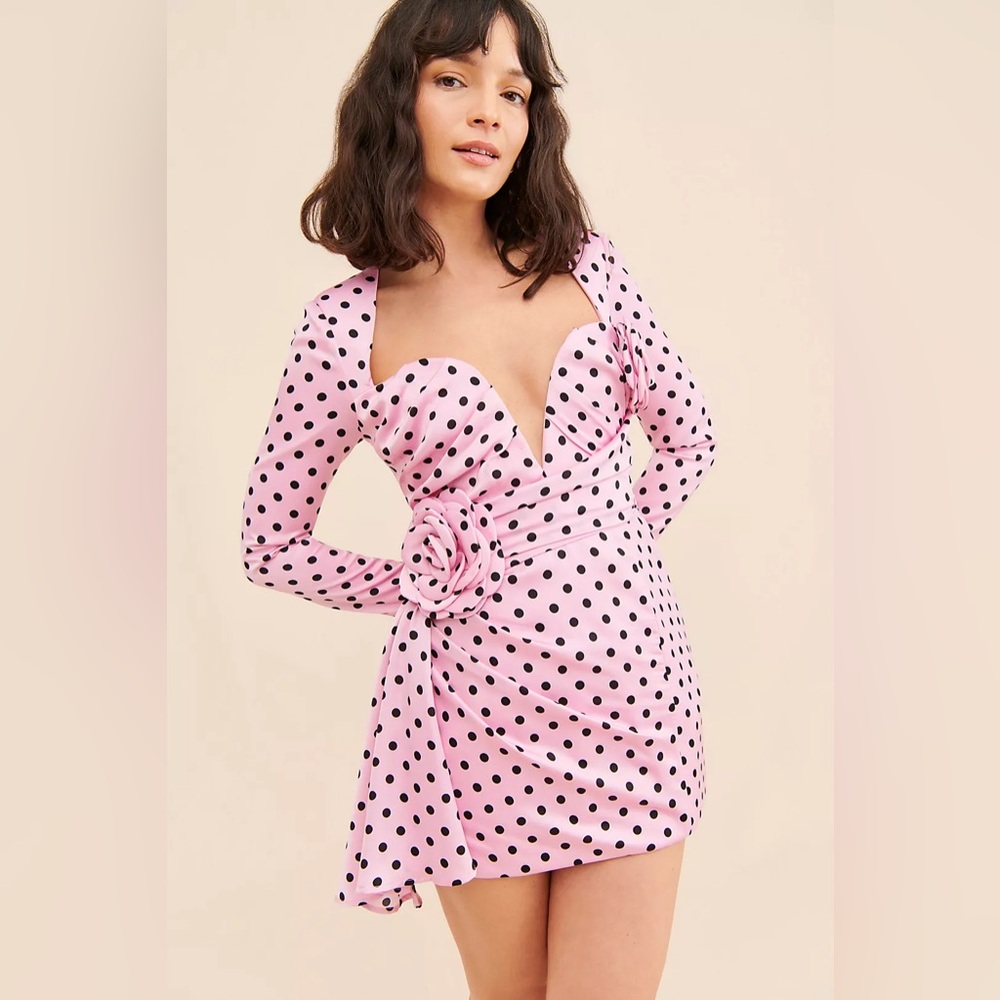 Atoir The Missy Pink Polka Dot Dress Women’s size 6